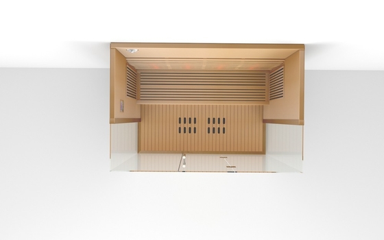 4 Persons Square Indoor Far Infrared Sauna Room Red Cedar Material