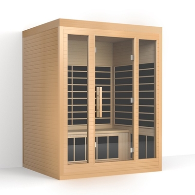 Traditional Home Low Emf Near Far Infrared Sauna Red Cedar Material For 3 Person Size