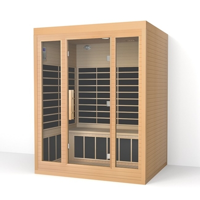 Traditional Home Low Emf Near Far Infrared Sauna Red Cedar Material For 3 Person Size