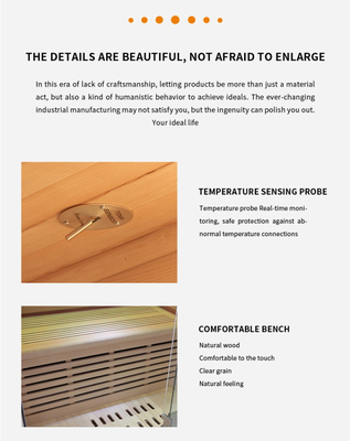 Carbon Fiber Heater Hemlock Far Infrared Sauna 2 Person Size Sauna Room