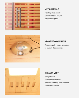 Carbon Fiber Heater Hemlock Far Infrared Sauna 2 Person Size Sauna Room