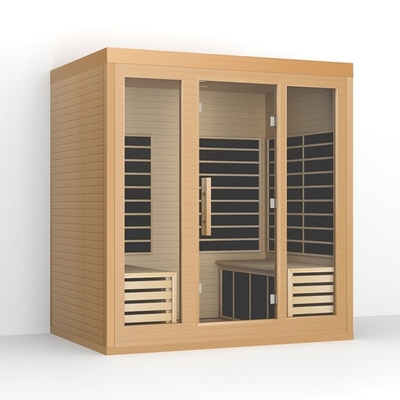 ODM OEM Solid Wood Large Far Infrared Sauna Room For 4 Person Size