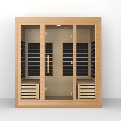 ODM OEM Solid Wood Large Far Infrared Sauna Room For 4 Person Size