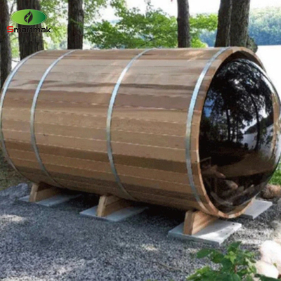 Panoramic Glass Wood Barrel Sauna Outdoor Home Use Steam Sauna Room