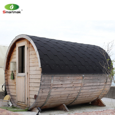 Canada Cedar / Hemlock Wood Large Burning Outdoor Barrel Sauna For 6 Person