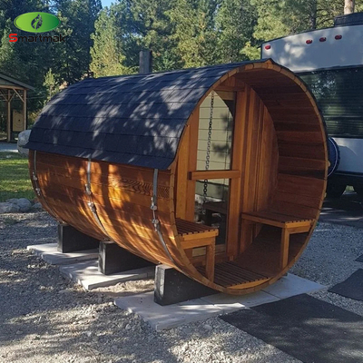 Dry Steam Spa Wood Fired Outdoor Waterproof Barrel Sauna Room Garden Use