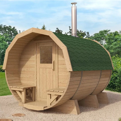 Modern Outdoor Waterproof Solid Wood Sauna  2 - 6 Person Stove Heater Sauna Barrel
