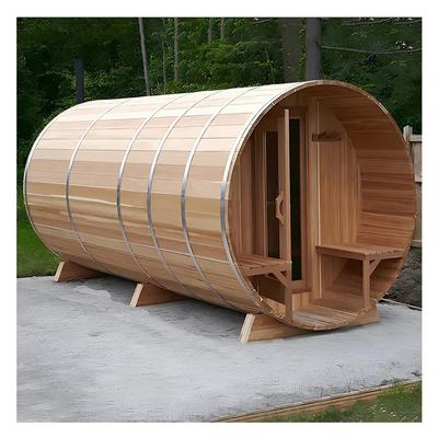 Cedar Wood Outdoor Barrel Steam Saunas With Wood Burning Stoves
