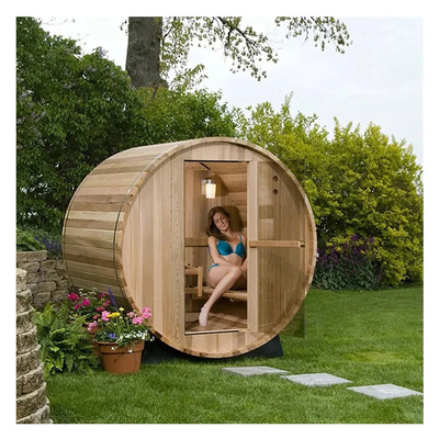 Cedar Wood Outdoor Barrel Steam Saunas With Wood Burning Stoves