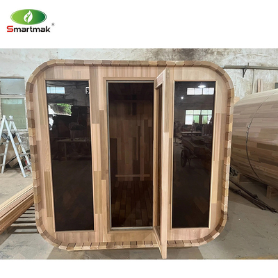 Full Glass Outdoor Dry Sauna With Adjustable Ventilation Bluetooth Music System 220V Voltage