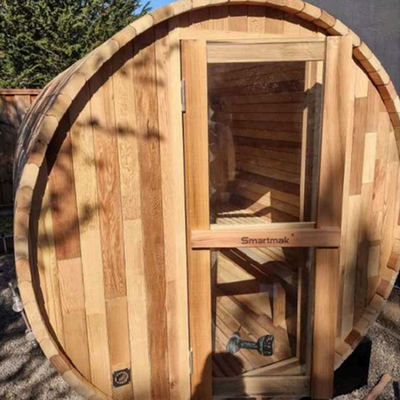 Wood Dry Steam Traditional Cedar Barrel Sauna Room Outdoor Wooden Burning Barrel