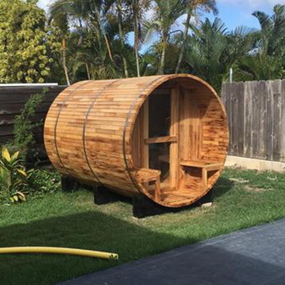Wood Dry Steam Traditional Cedar Barrel Sauna Room Outdoor Wooden Burning Barrel
