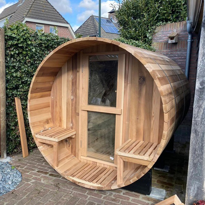Wood Dry Steam Traditional Cedar Barrel Sauna Room Outdoor Wooden Burning Barrel