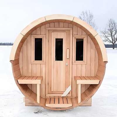 Canadian Cedar Wood Outdoor Dry Steam Sauna Bath Room Cedar Barrel Sauna