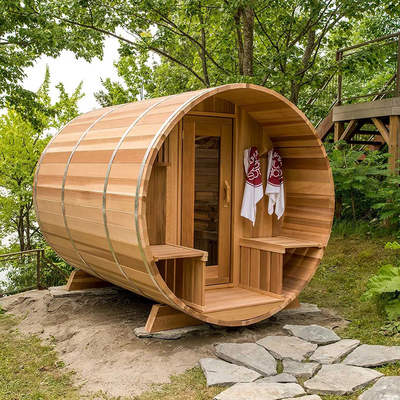 Canadian Cedar Wood Outdoor Dry Steam Sauna Bath Room Cedar Barrel Sauna