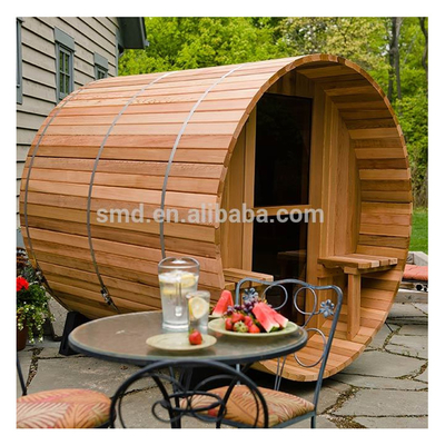 Hemlock Wood Panoramic Large Barrel Outdoor Sauna 4-8 Traditional Wood Fired Barrel Steam Sauna