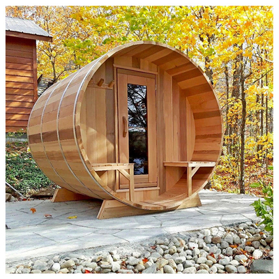 Custom Outdoor Finland Wood Panoramic Barrel Sauna 4-8 Traditional Wood Fired Barrel Sauna