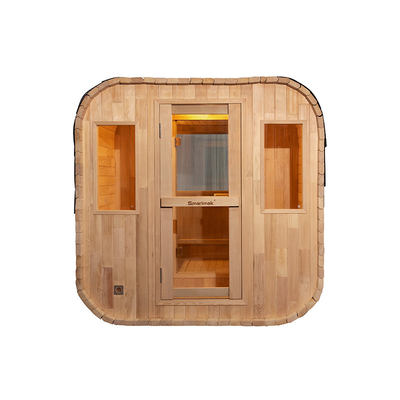 Luxury 5-6 Person Full Glass Door Outdoor Dry Sauna With Bluetooth Music System