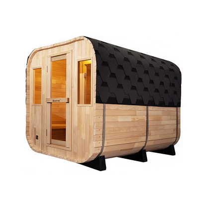 Luxury 5-6 Person Full Glass Door Outdoor Dry Sauna With Bluetooth Music System