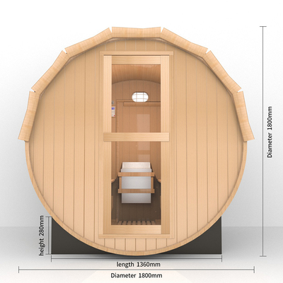 2-8 People Wood Sauna Barrel Sauna Wood Easy Installation 15-99 MIN Time Range
