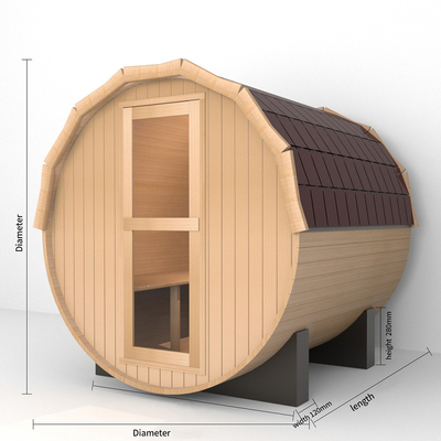 2-8 People Wood Sauna Barrel Sauna Wood Easy Installation 15-99 MIN Time Range
