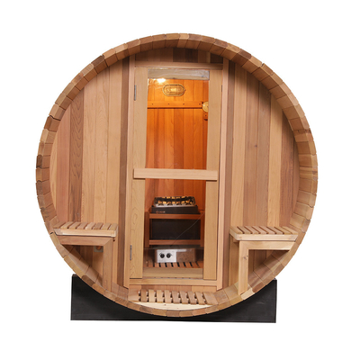 Wooden Handle Barrel Sauna Heater Easy Installation Wood Color Elegant Design