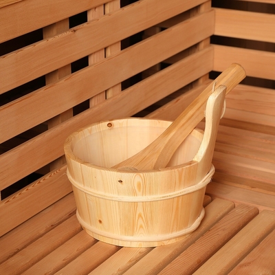 Canadian Red Cedar Barrel Wood Sauna With 4.5KW Internal Control Stove Heater