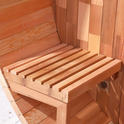 Canadian Red Cedar Barrel Wood Sauna With 4.5KW Internal Control Stove Heater