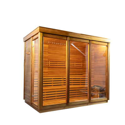 Touch Screen Control Panel 6KW Stove Heater Hemlock / Red Cedar Steam Sauna Room With LED Light