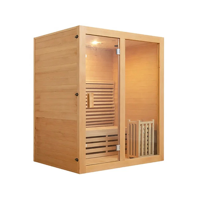 Modern 6KW Stove Heater Hemlock Red Cedar Steam Sauna Room With LED Light For Ultimate Relaxation