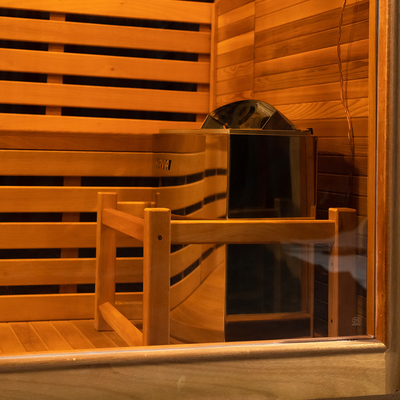 Hemlock Steam Sauna Room With LED Light Ozone Generator And Touch Screen Control Panel