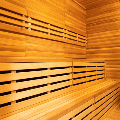 Hemlock Steam Sauna Room With LED Light Ozone Generator And Touch Screen Control Panel