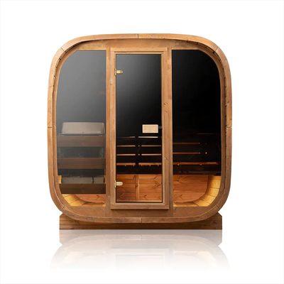 Hemlock Outdoor Dry Sauna With Full Glass Door - 15-90℃ Temperature Range