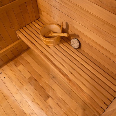 Cedar Outdoor Dry Sauna For 5-6 Persons With Full Glass Door / Bluetooth Music System