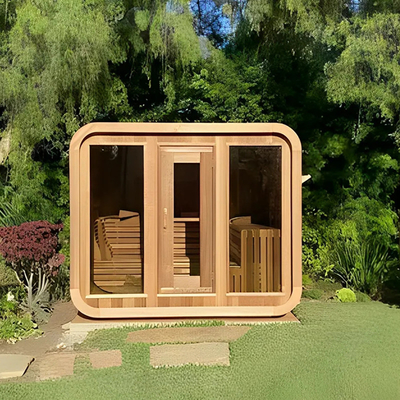 Outdoor Dry Sauna For Relaxing Health Fitness Bluetooth Sound System 5-6 Person Capacity