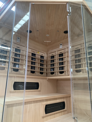 Residential 4 Person Wooden Steam Sauna Room Hemlock Infrared Steam Combine
