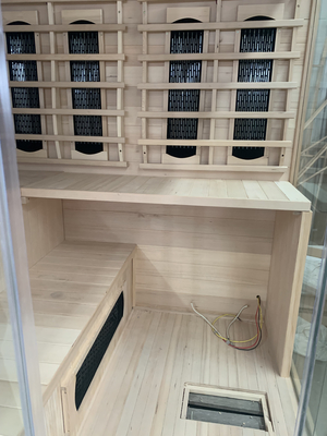 Residential 4 Person Wooden Steam Sauna Room Hemlock Infrared Steam Combine