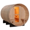 OEM Pine 2 Person Wood Barrel Sauna 6000W With Electric Stove