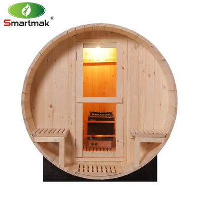 4 Person Redwood Outdoors Sauna Room Garden Pine Wood Wine Barrel Sauna