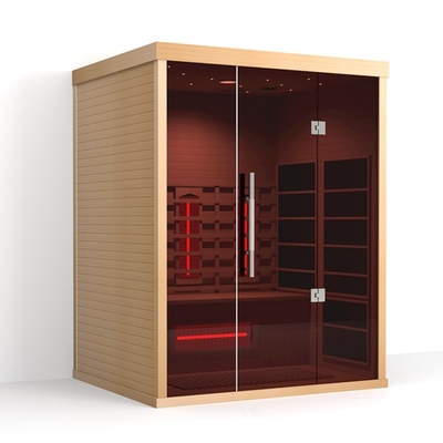 Home Spa 3 Person Hemlock Indoor Infrared Sauna 2100W Red Light Therapy