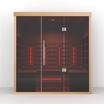 Hemlock Wood 4 Person Smartmak Sauna Unit Far Infrared Dry Sauna For Home 2700w