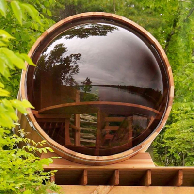 Canadian Red Cedar Wood 6 Person Barrel Sauna Steam Room for Garden