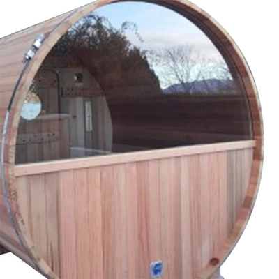 RoHS 8 Person Round Outdoor Sauna Red Cedar Barrel Sauna Wood Stove