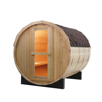 2 Person Hemlock Wet Dry Whiskey Barrel Sauna With Window Steam Room
