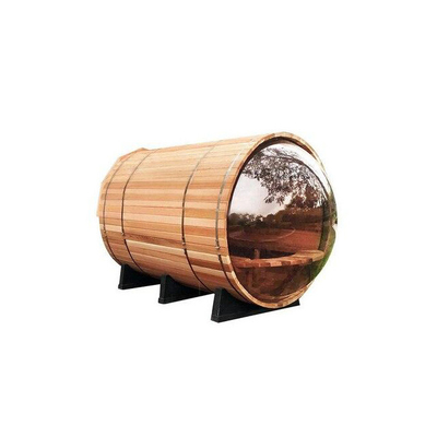Electric Canadian Hemlock Wood Barrel Sauna Panoramic Round Cedar Sauna