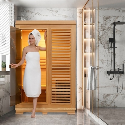 SASO 2 Person Red Cedar Solid Wood Dry Heat Steam Sauna For Home