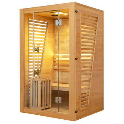 Traditional Outdoor Hemlock Wet Sauna And Steam Room Two Person OEM