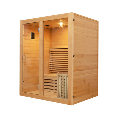 Red Cedar Wooden Domestic Steam Rooms indoor sauna kits For 3 Person