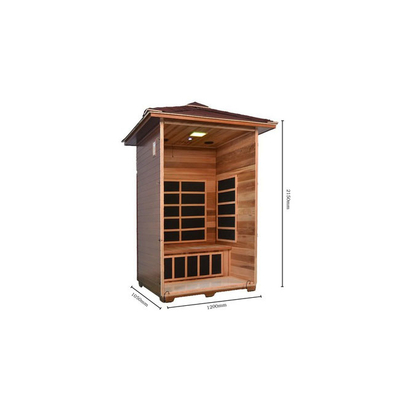 2 Person Freestanding Outdoor Dry Sauna Room Canadian Hemlock Wood