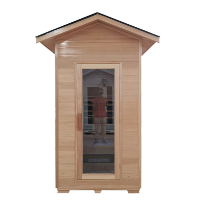 Smartmak One Person Infrared Outdoor Dry Sauna Canadian Hemlock Wood